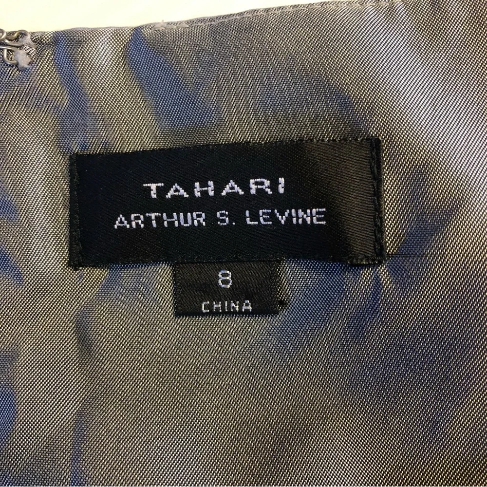 NWT Tahari Pewter Grey Paula Satin Dress 8 - Picture 14 of 15